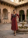  1230 By Naisha Cotton Printed With Mirror Handwork Jaipuri Kurtis